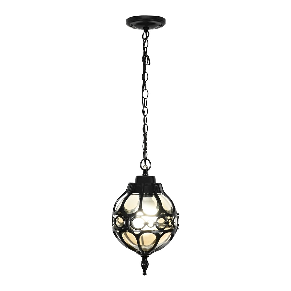 Vintage Style Waterproof Outdoor Chandelier Aluminum Glass Globe Hanging Light