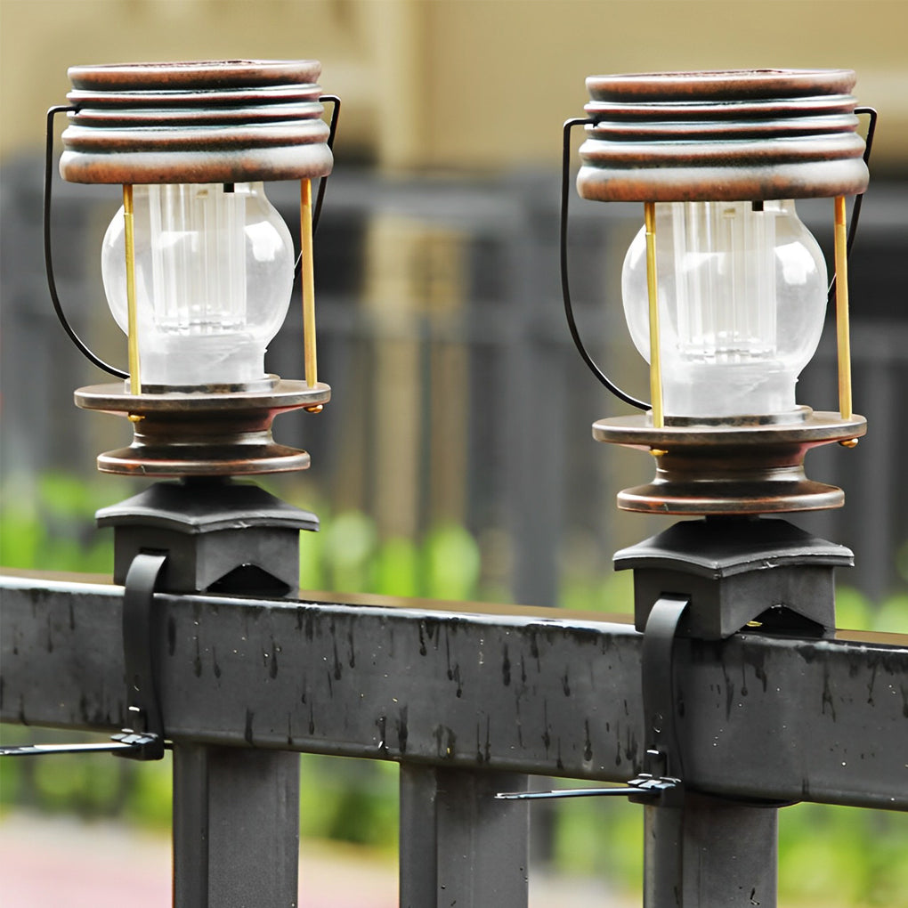 Vintage Style Waterproof Solar Powered Outdoor Lantern for Garden Patio and Balcony Lighting