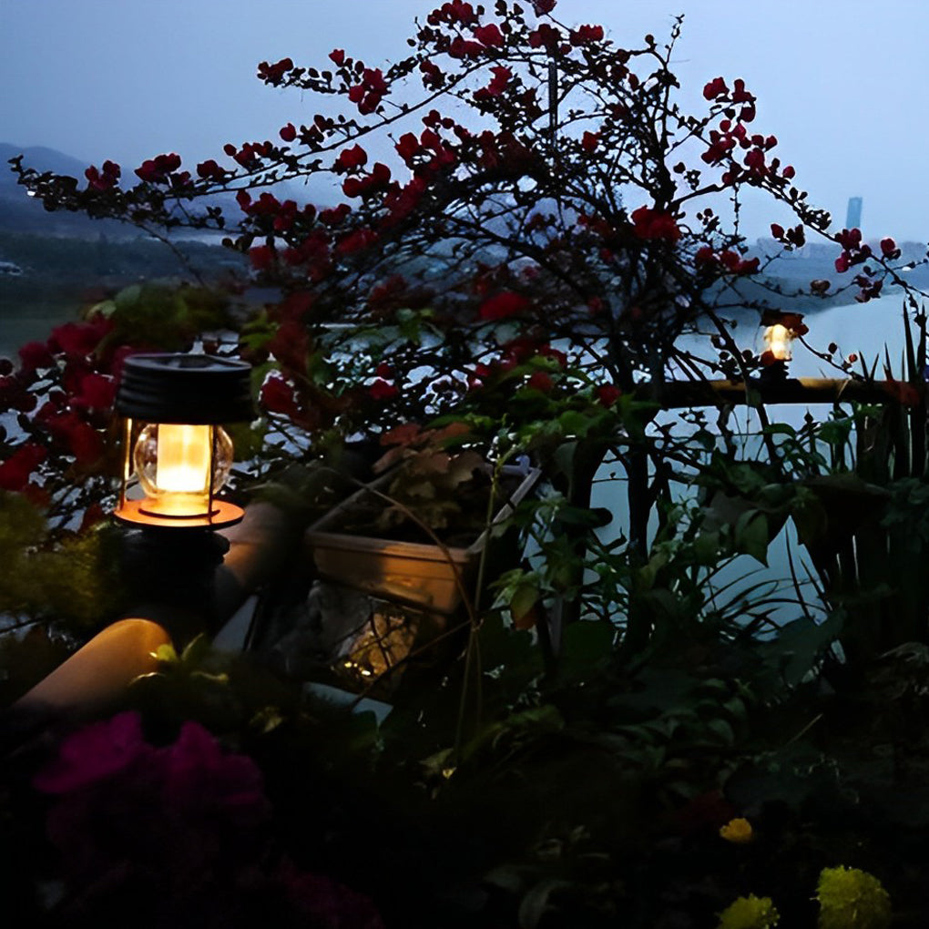 Vintage Style Waterproof Solar Powered Outdoor Lantern for Garden Patio and Balcony Lighting