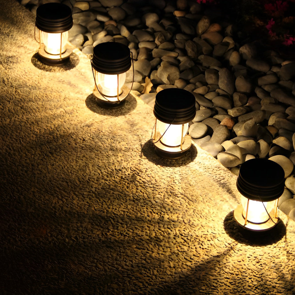 Vintage Style Waterproof Solar Powered Outdoor Lantern for Garden Patio and Balcony Lighting