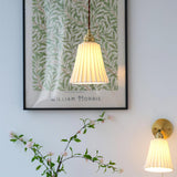 Vintage Trumpet Ceramic Pendant Light Brass Mid Century Modern Hanging Lamp