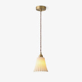 Vintage Trumpet Ceramic Pendant Light Brass Mid Century Modern Hanging Lamp