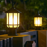 Vintage Waterproof Exterior Post Lantern IP55 LED 12W Dimmable Garden Pillar Light for Fences