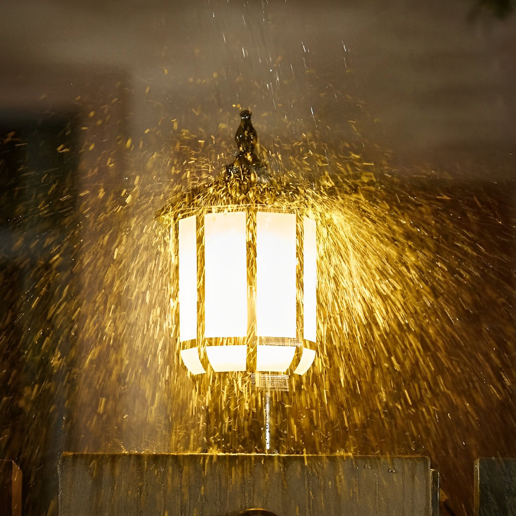 Vintage Waterproof Exterior Post Lantern IP55 LED 12W Dimmable Garden Pillar Light for Fences