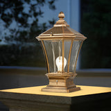 Vintage Waterproof Solar Fence Post Light LED Outdoor Retro Pillar Lamp with Remote Control