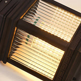 Vintage Window Grille Glass Shade Solar Pillar Lantern Waterproof Outdoor Fence Post Light