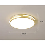 Modern Gold Dimmable LED Round Flush Mount Ceiling Light for Bedroom and Hallway