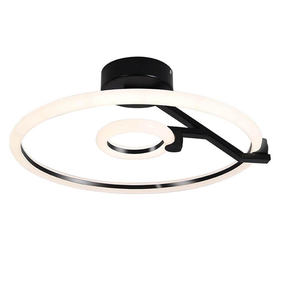Modern Ring LED Flush Mount Ceiling Light Fixture for Bedroom Living Room Dimmable Round Metal Lamp