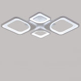 Modern Geometric White LED Ceiling Light Metal Flush Mount Lighting for Living Room Bedroom