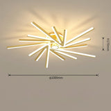Modern Flower Shaped LED Ceiling Light Abstract Gold Geometric Flush Mount Fixture