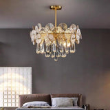Modern Lantern Crystal Flush Mount Ceiling Light Metal Candelabra LED Fixture