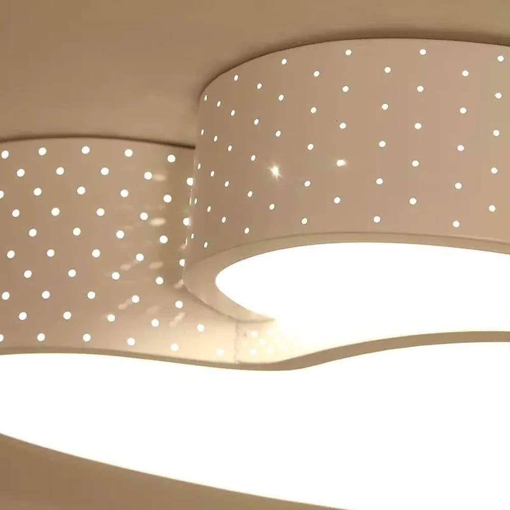 Modern Dimmable Heart Shaped LED Flush Mount Ceiling Light with Remote Control Metal Fixture