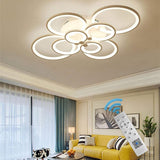 Modern Geometric Overlapping Ring LED Semi Flush Mount Ceiling Light for Living Room
