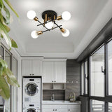 Geometric Nordic Semi Flush Mount Ceiling Light 5 Light Metal Artistic Fixture for Modern Home Lighting
