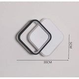 Modern Geometric Square Acrylic LED Flush Mount Ceiling Light for Living Room and Hallway