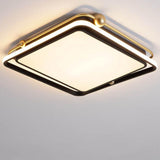 Modern Geometric Square LED Flush Mount Ceiling Light Dimmable Nordic Minimalist Fixture