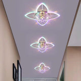 Modern 4 Pointed Star LED Crystal Ceiling Light Multi Color Flush Mount for Bedroom