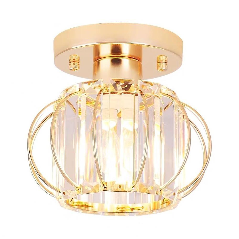 Modern Crystal Oval LED Flush Mount Ceiling Light for Hallway and Bedroom