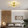 Modern Gold Star Shaped LED Ceiling Light 5 Light Geometric Flush Mount Fixture for Bedrooms