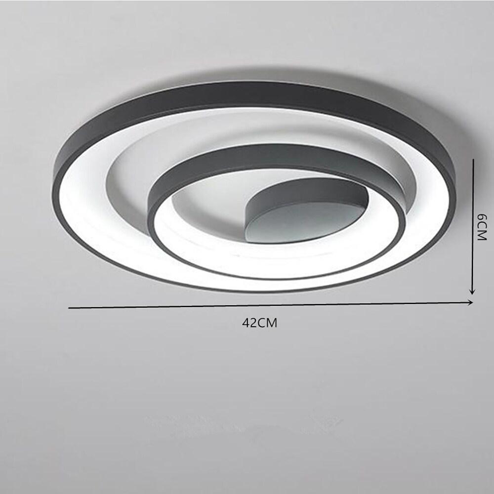 Modern Geometric 2 Ring LED Semi Flush Mount Ceiling Light Fixture for Bedroom and Living Room
