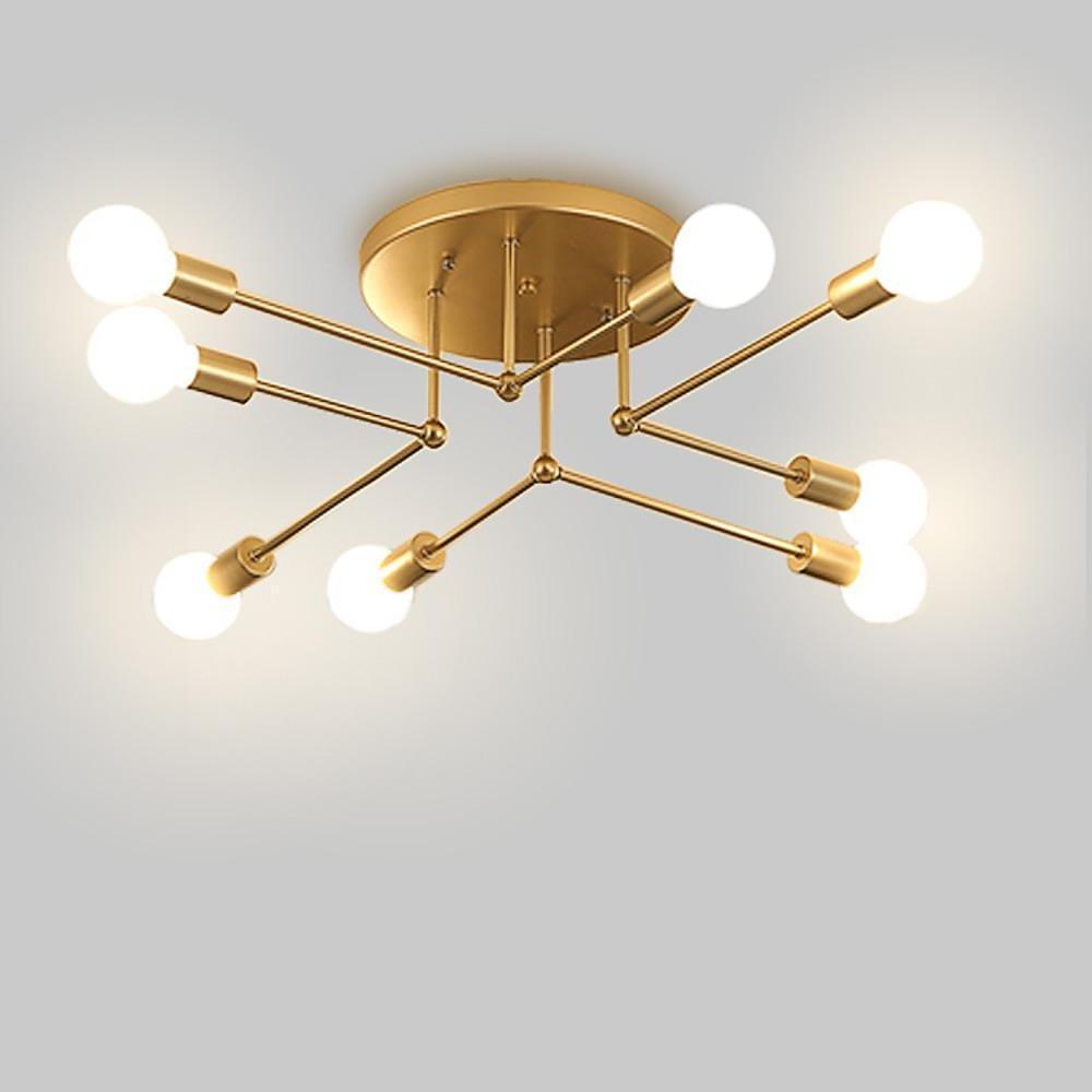 Modern 8 Light Sputnik Chandelier Industrial Metal Ceiling Light Fixture for Living Room and Bedroom