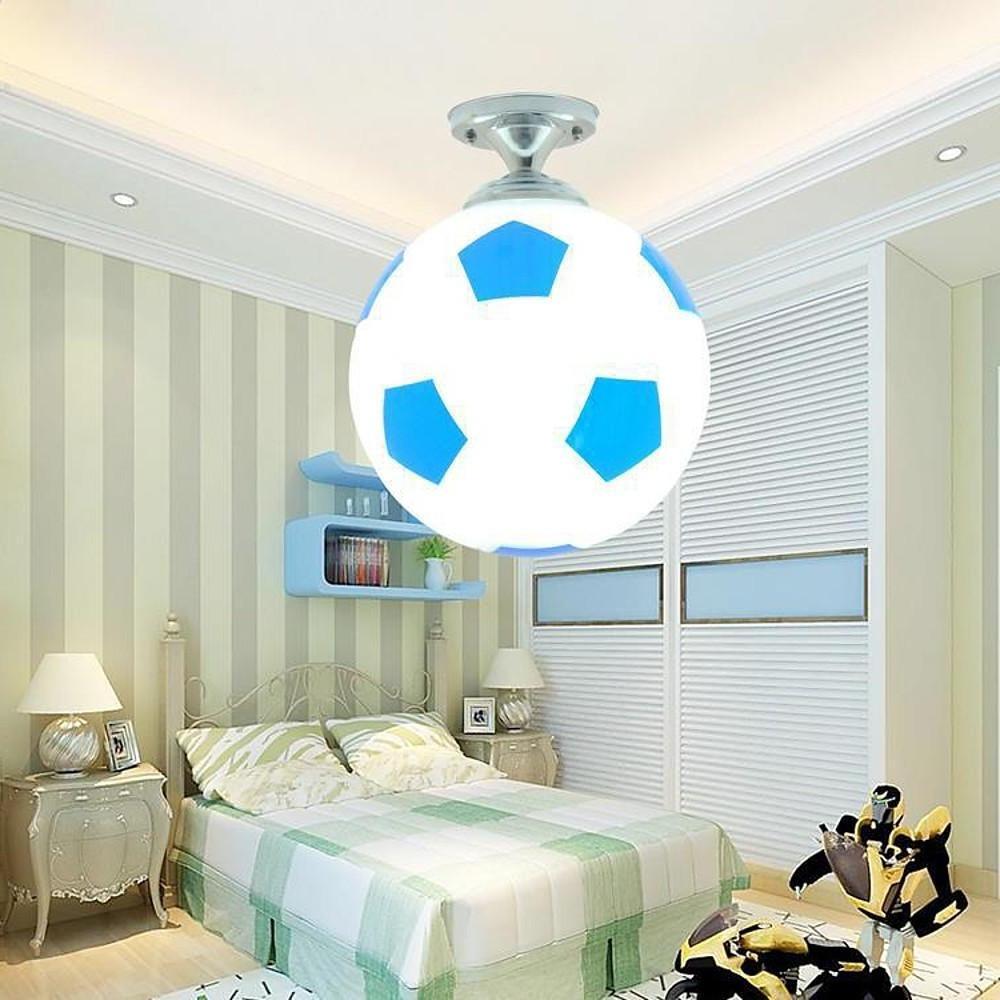 Modern Sports Football Globe Ceiling Light Flush Mount Soccer Lamp for Kids Bedroom