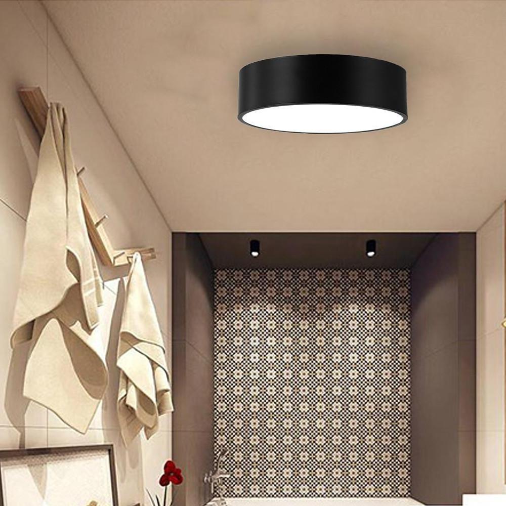 Minimalist Black Flush Mount LED Ceiling Light Modern Cylindrical Fixture for Hallway and Dining Room
