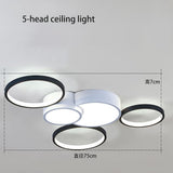 Modern Geometric Multiple Ring LED Flush Mount Ceiling Light Nordic Circle Chandelier for Living Room