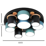 Modern Geometric Lantern LED Flush Mount Ceiling Light Fixture for Living Room and Bedroom Lighting