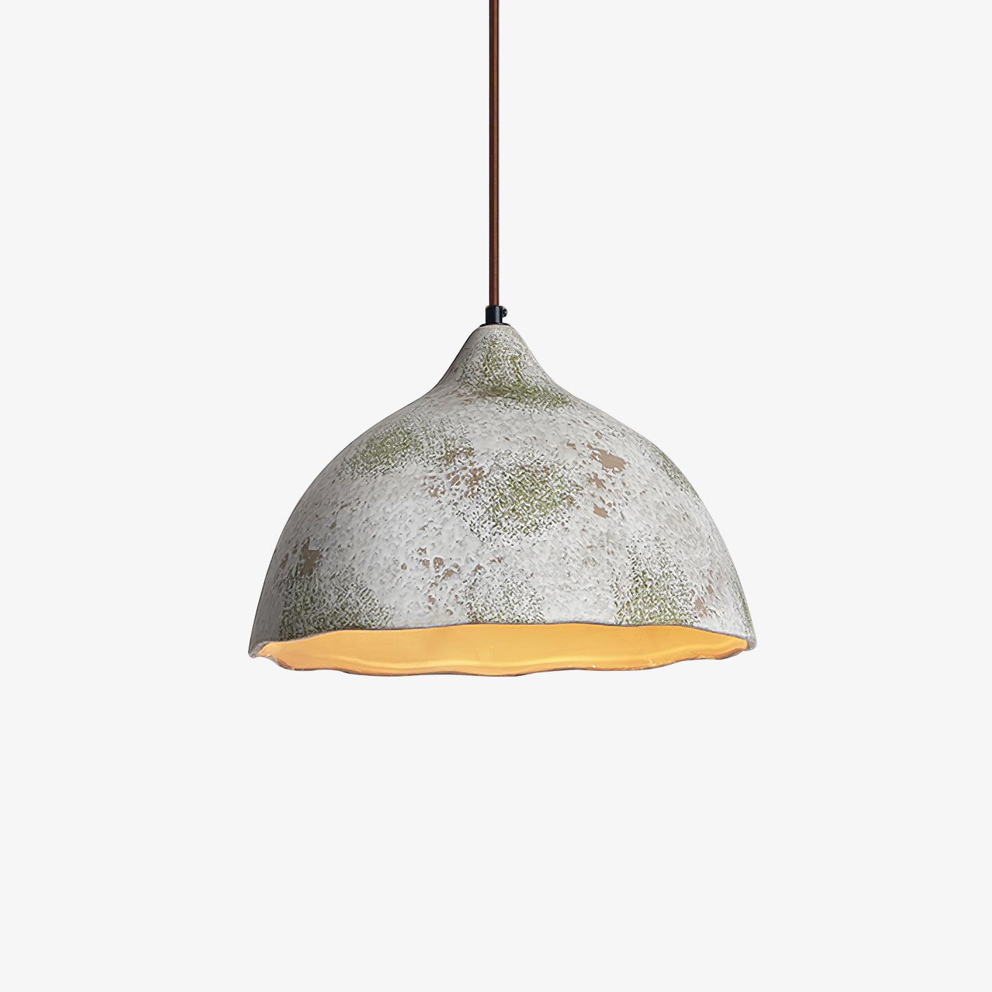 Wabi Sabi Pear Shape Ceramic and Wood Pendant Light for Modern Interior Decor