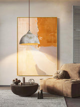 Wabi Sabi Pear Shape Ceramic and Wood Pendant Light for Modern Interior Decor