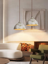 Wabi Sabi Pear Shape Ceramic and Wood Pendant Light for Modern Interior Decor