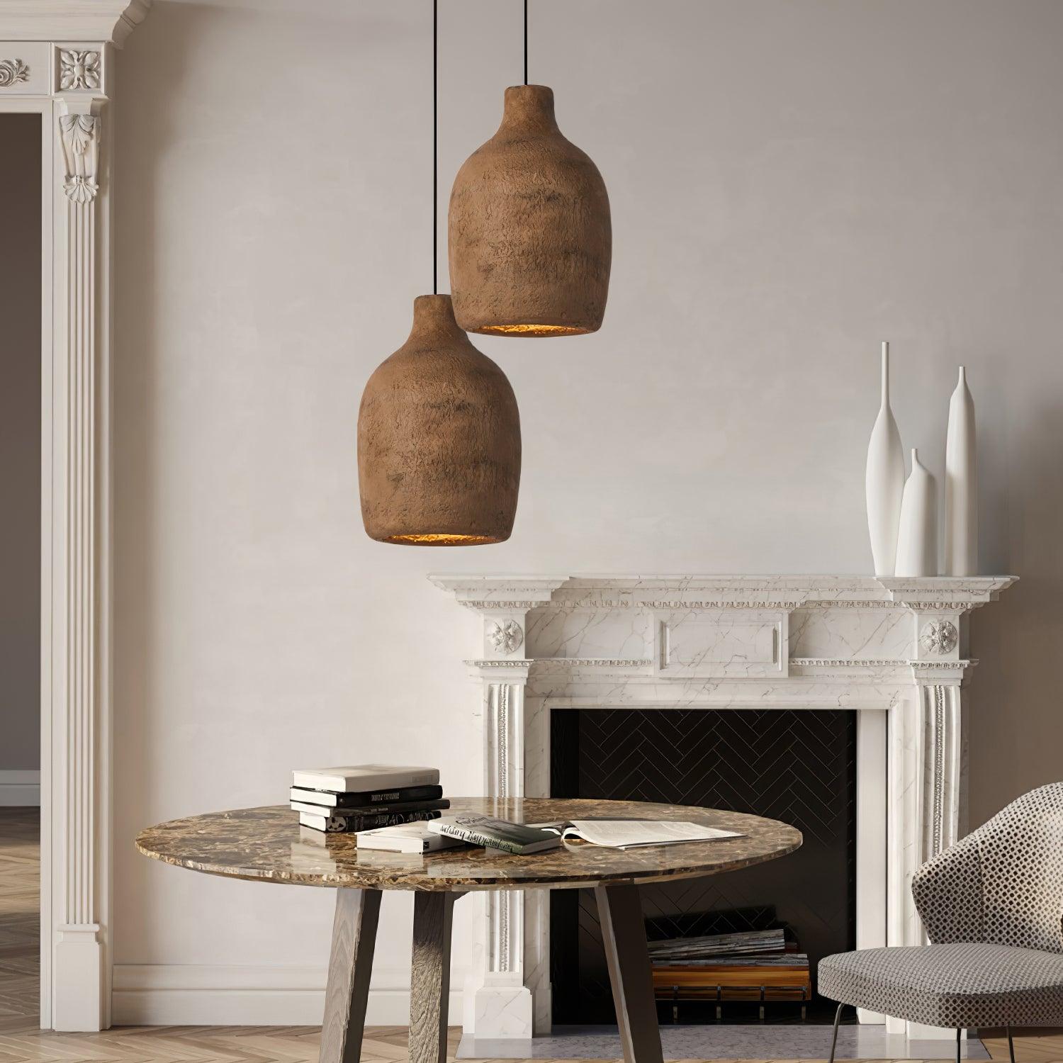 Wabi Sabi Resin Milk Can Pendant Lamp Artistic Minimalist Interior Hanging Light