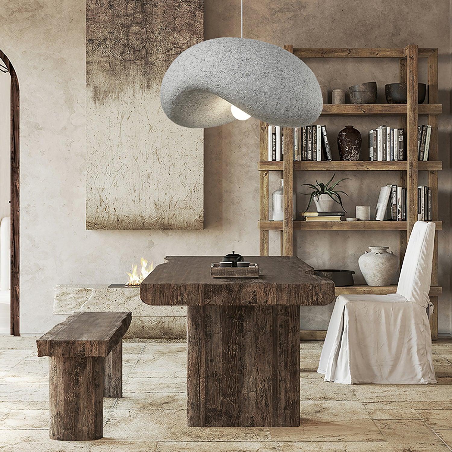 Wabi Sabi Speckled Resin Pendant Lamp Modern Minimalist Organic Hanging Ceiling Light
