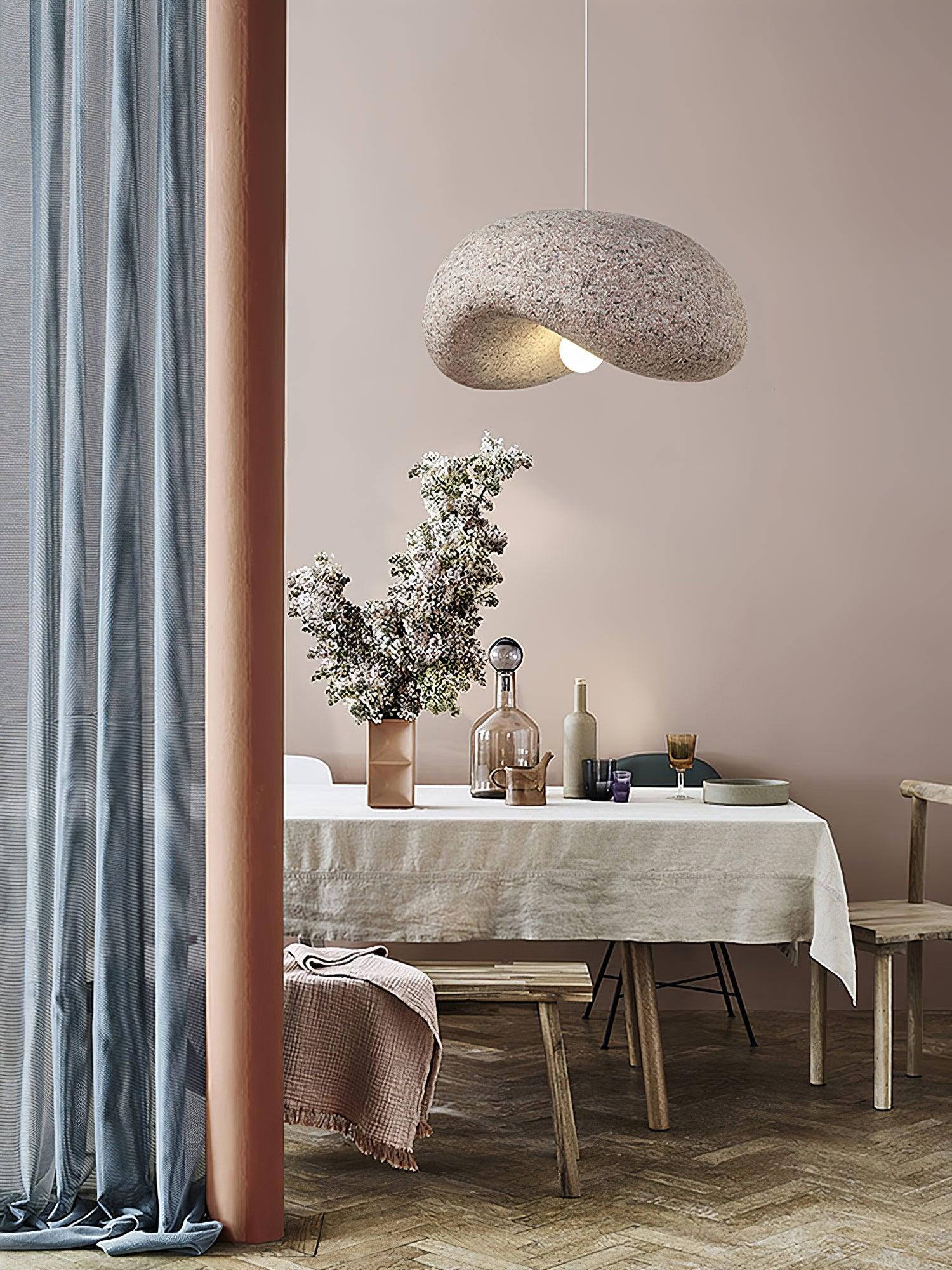 Wabi Sabi Speckled Resin Pendant Lamp Modern Minimalist Organic Hanging Ceiling Light
