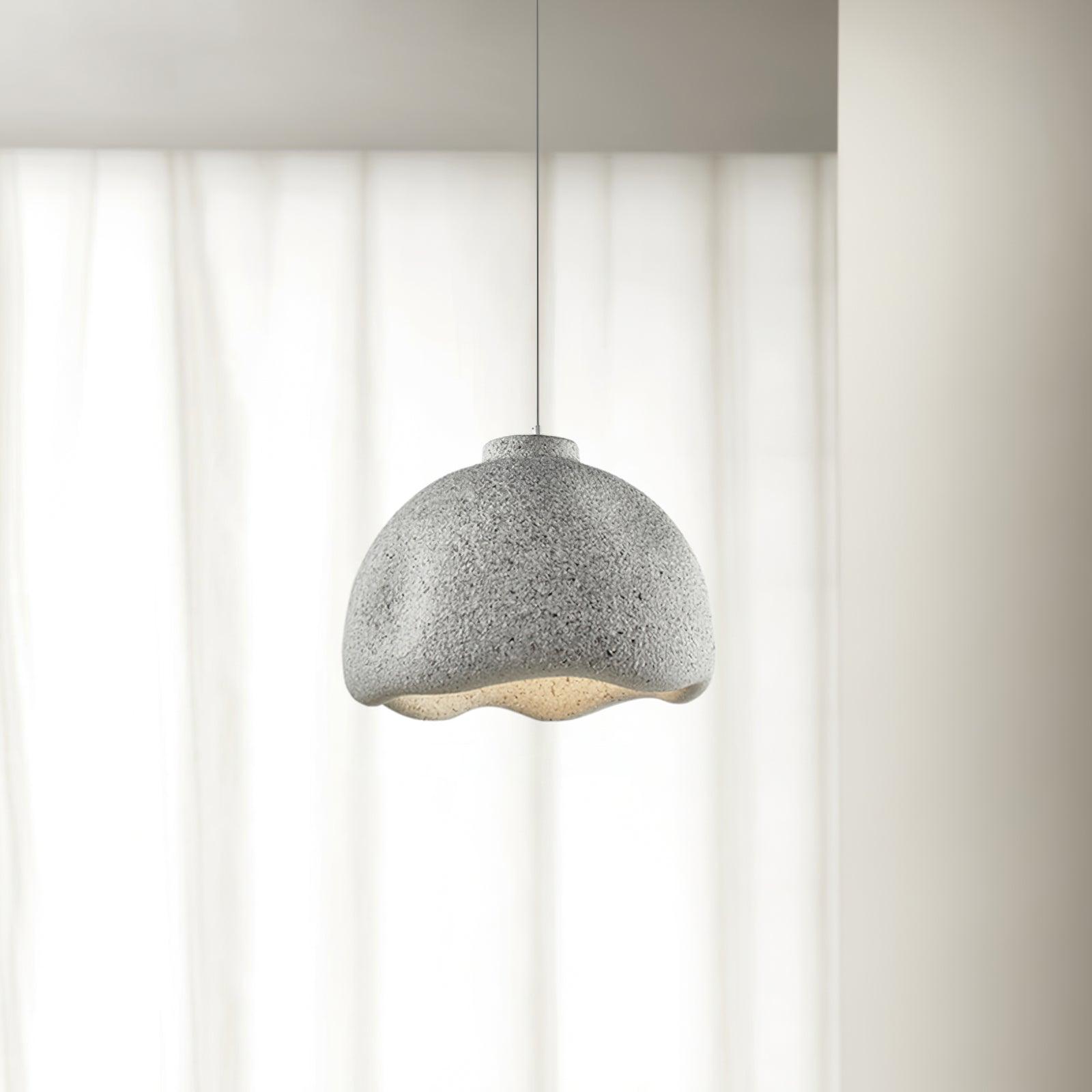Wabi Sabi Textured Speckled Bell Pendant Lamp for Minimalist Nordic Interior Lighting