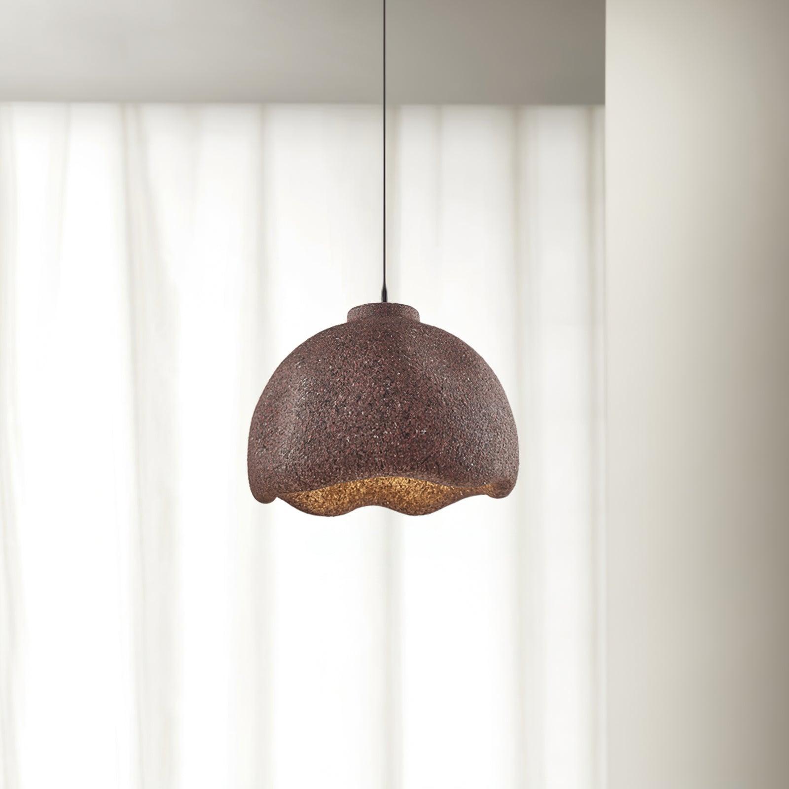 Wabi Sabi Textured Speckled Bell Pendant Lamp for Minimalist Nordic Interior Lighting