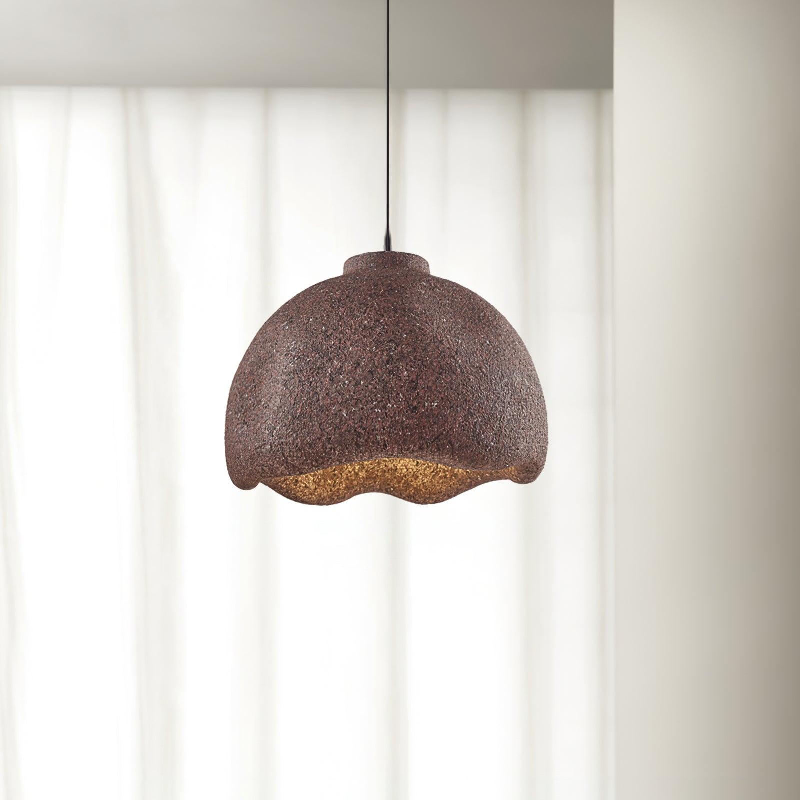 Wabi Sabi Textured Speckled Bell Pendant Lamp for Minimalist Nordic Interior Lighting