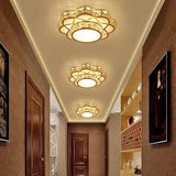Modern Flower Crystal LED Flush Mount Ceiling Light for Entryway and Hallway Decor