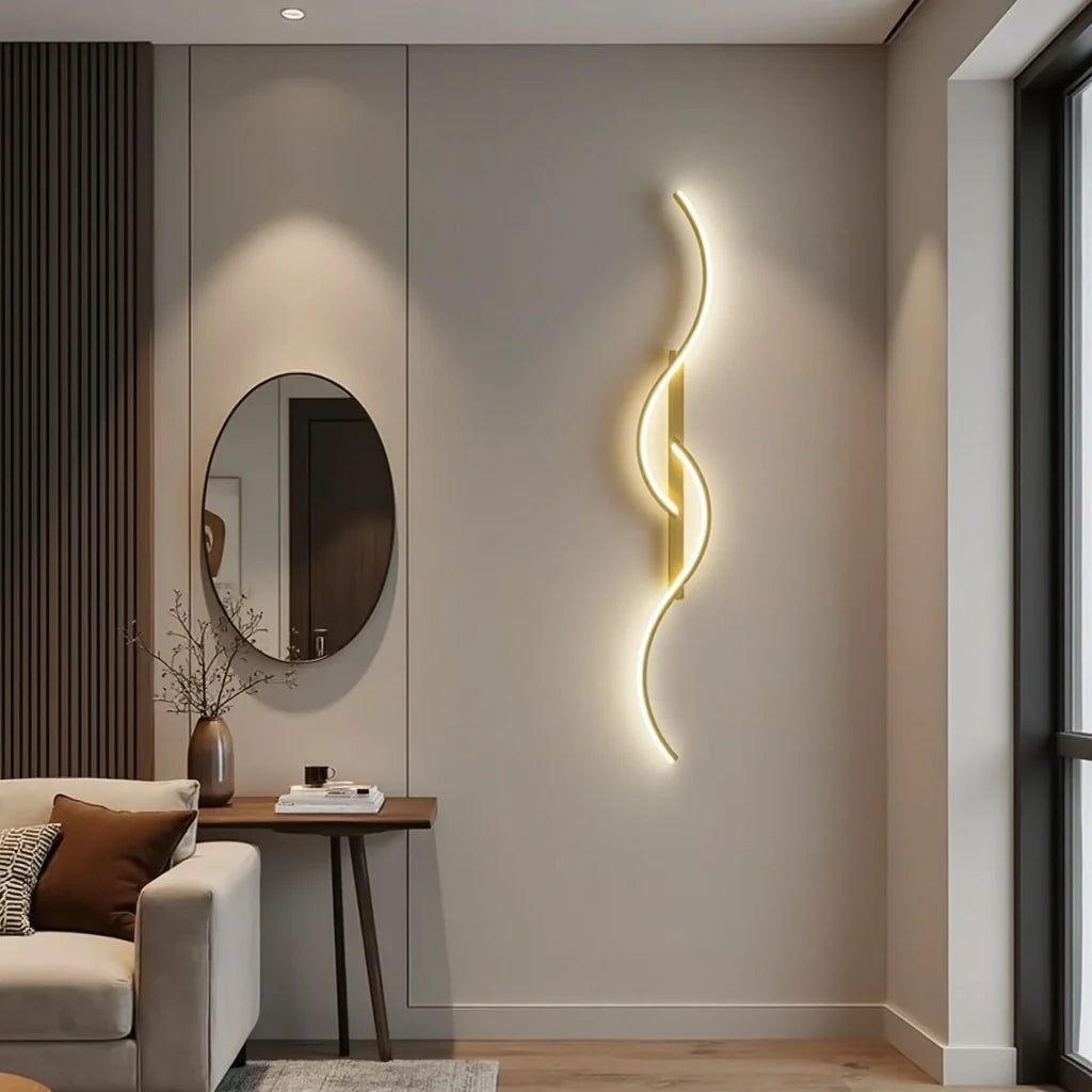 Chic Modern Elongated Wave Shape Wall Lamp