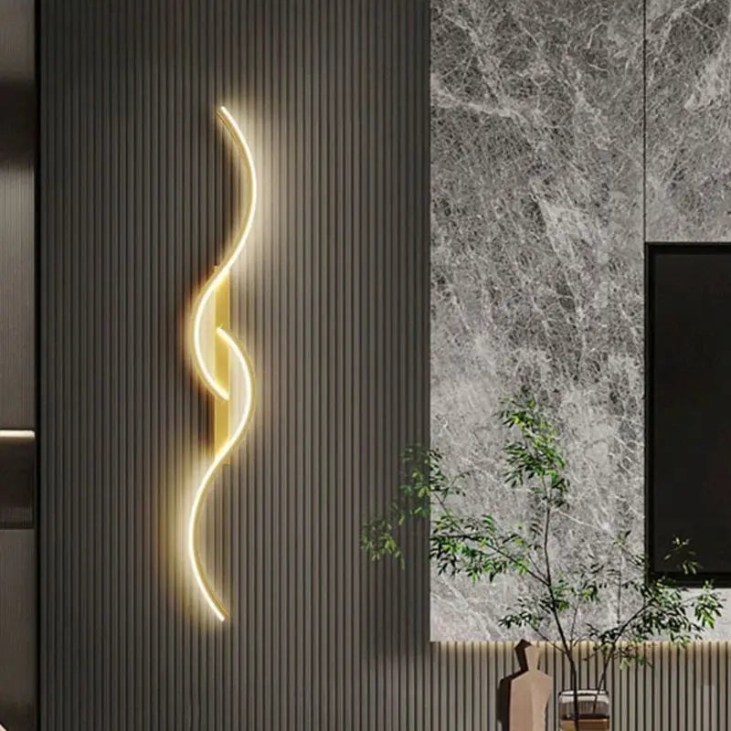 Chic Modern Elongated Wave Shape Wall Lamp