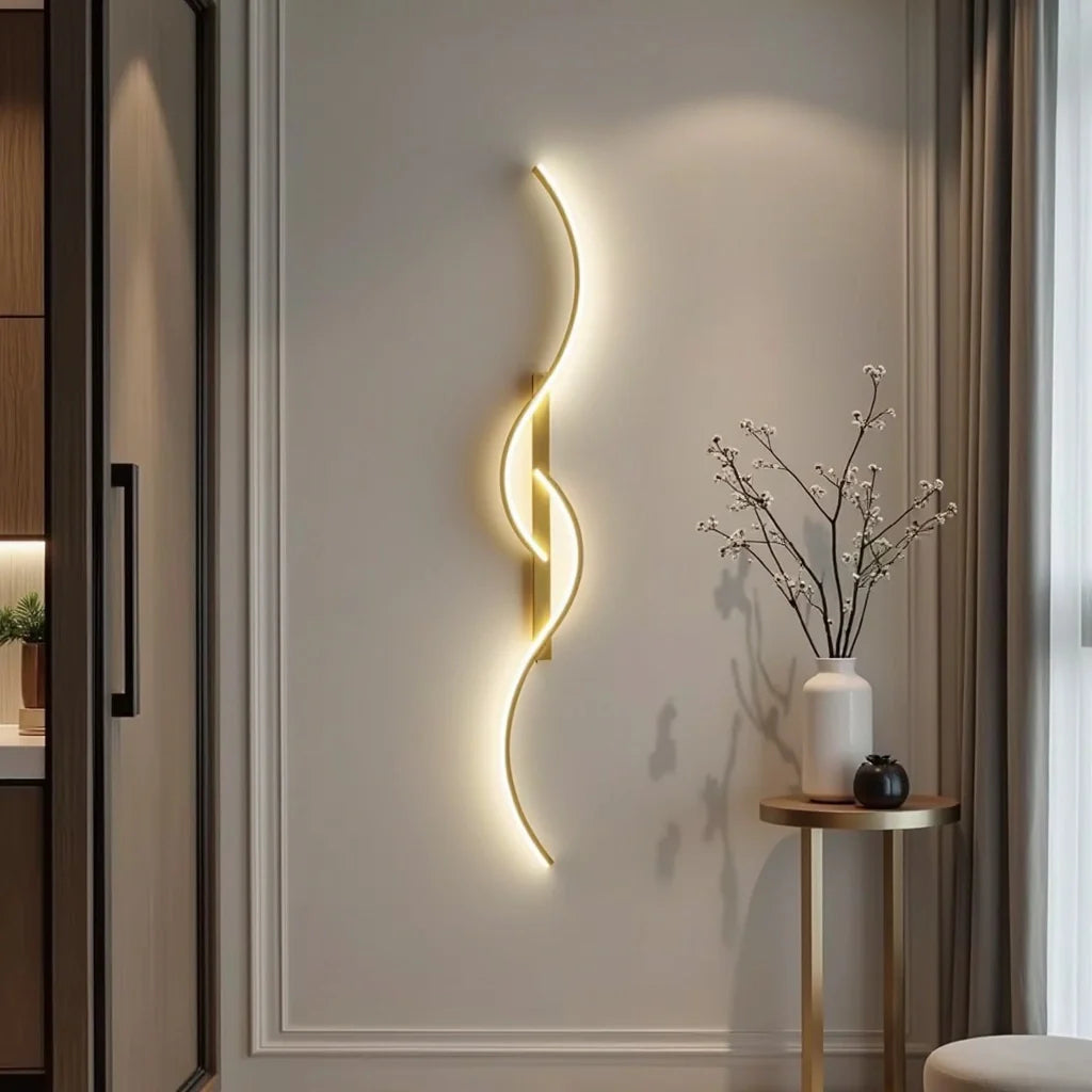 Chic Modern Elongated Wave Shape Wall Lamp