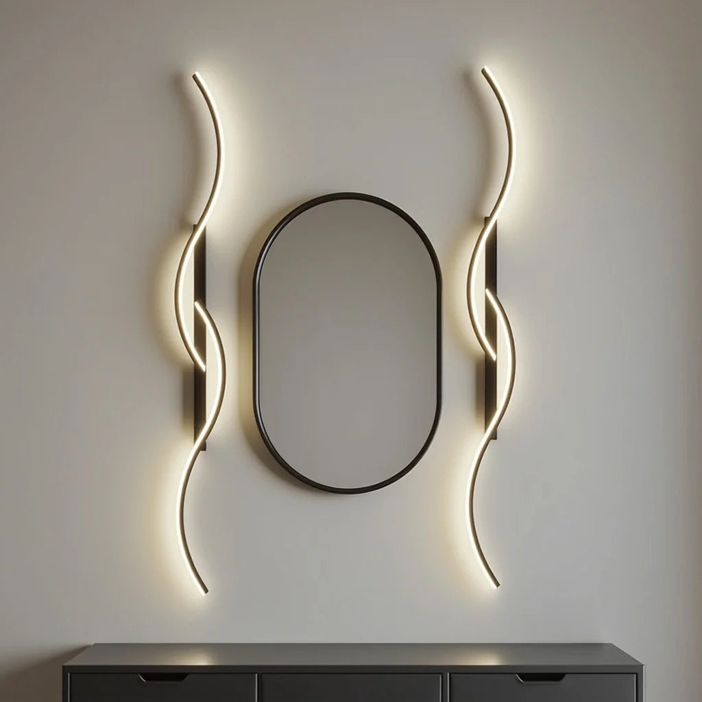 Chic Modern Elongated Wave Shape Wall Lamp