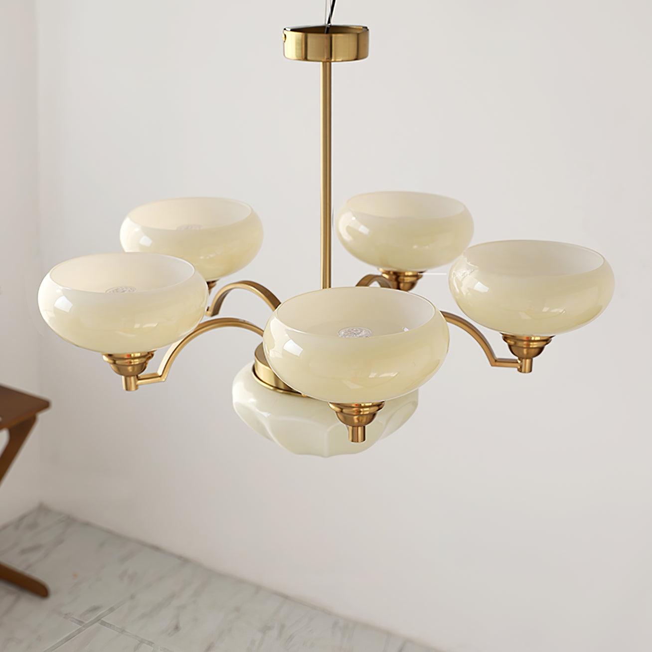 Warre Crown Modern Glass Globe Chandelier with Adjustable Rod for Indoor Lighting