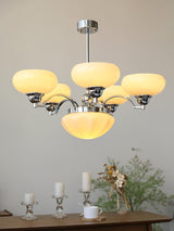 Warre Crown Modern Glass Globe Chandelier with Adjustable Rod for Indoor Lighting