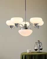 Warre Crown Modern Glass Globe Chandelier with Adjustable Rod for Indoor Lighting
