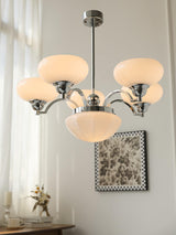 Warre Crown Modern Glass Globe Chandelier with Adjustable Rod for Indoor Lighting