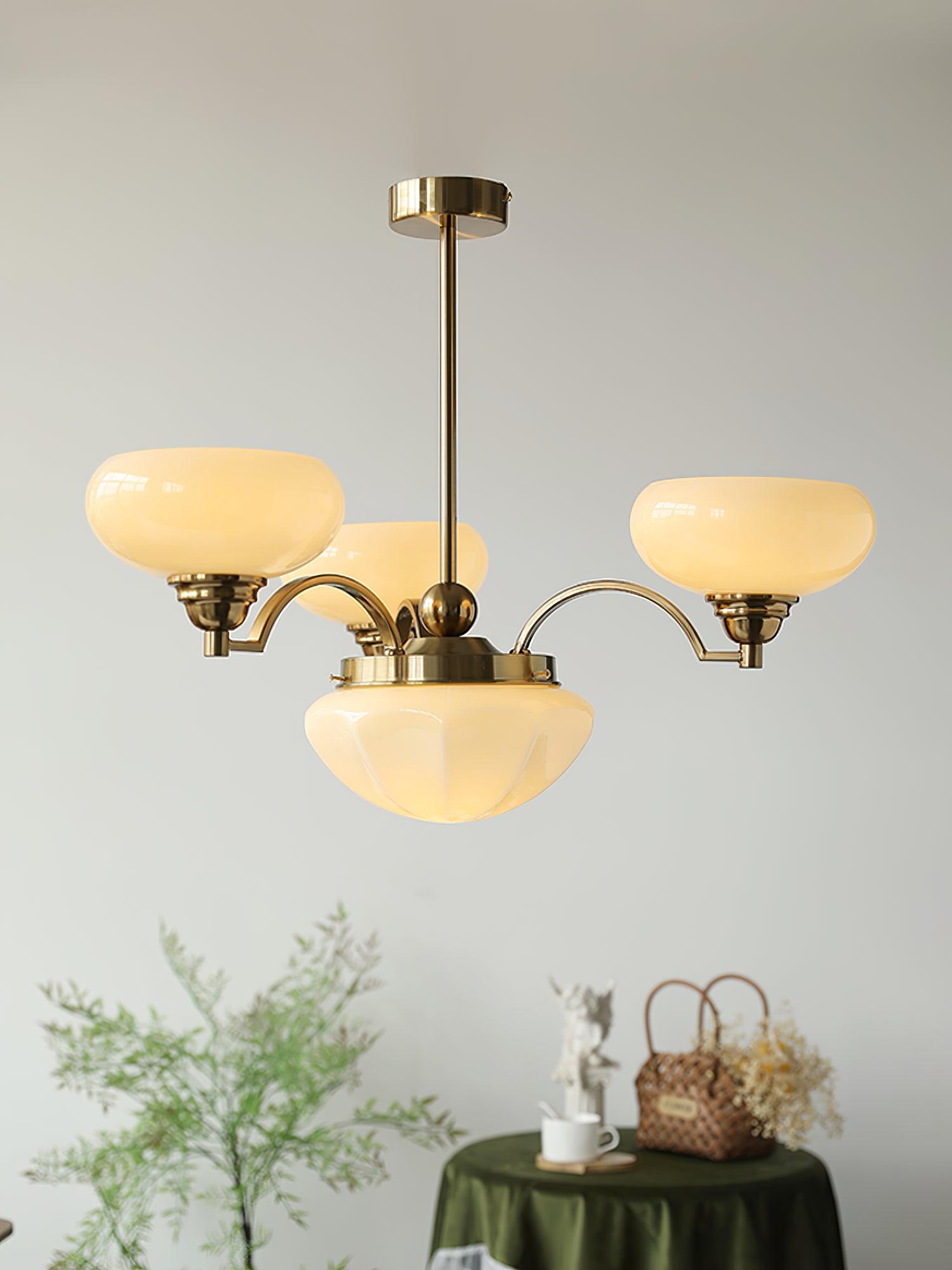 Warre Crown Modern Glass Globe Chandelier with Adjustable Rod for Indoor Lighting