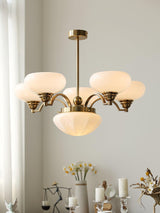 Warre Crown Modern Glass Globe Chandelier with Adjustable Rod for Indoor Lighting