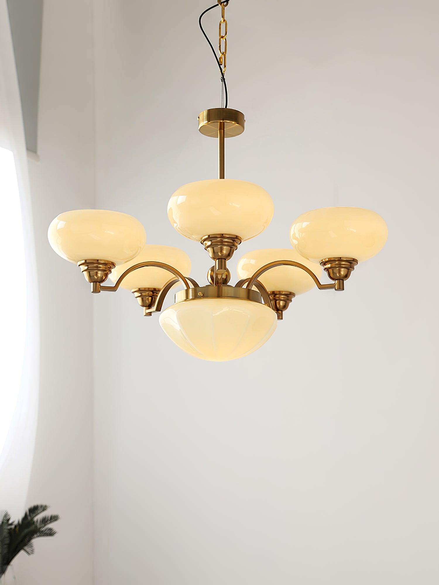 Warre Crown Modern Glass Globe Chandelier with Adjustable Rod for Indoor Lighting
